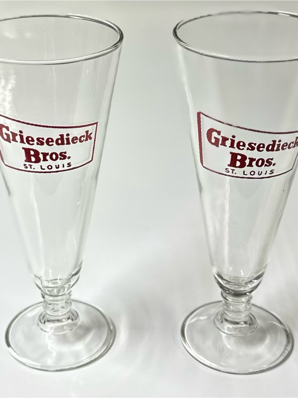 Vintage Griesedieck bros Footed Pilsner Glasses - Set of 2